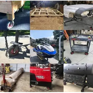 4X KÓŁKO JEZDE ZESTAW 2 OBROTOWE 2 STAŁE DO WÓZKA KOŁO GUMOWE 200MM 930KG