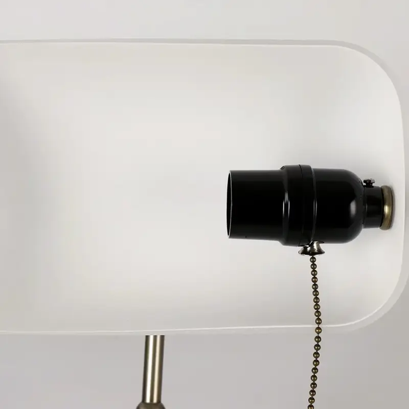 LAMPKA BIURKOWA VINTAGE BANKIERSKA NOCNA BIAŁY SZKLANY ABAŻUR RETRO E27
