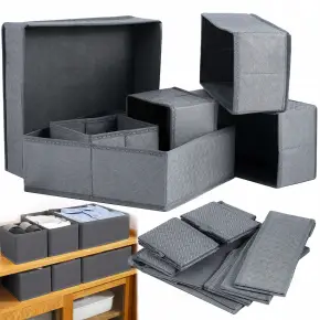 ORGANIZERY DO SZAFY NA UBRANIA BIELIZNĘ SZUFLADY ZESTAW 6 SZT PRZEGRODOWE