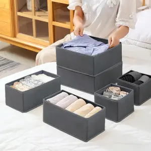 ORGANIZERY DO SZAFY NA UBRANIA BIELIZNĘ SZUFLADY ZESTAW 6 SZT PRZEGRODOWE