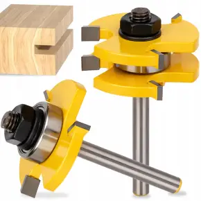 FREZ DO POŁĄCZEŃ PIÓRO WPUSTÓW ROWKÓW OBRÓBKI DREWNA TRZEPIEŃ 8 MM ZESTAW 2