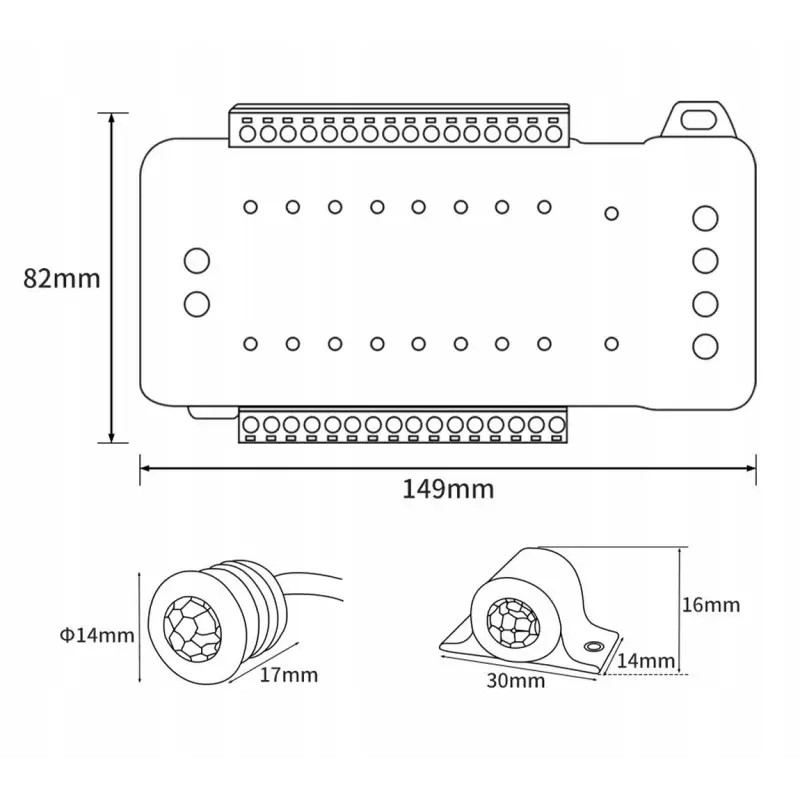 STEROWNIK SCHODOWY LED PIR KASKADOWY 16 STOPNI SCHODÓW 240W 12-24V CZUJNIK