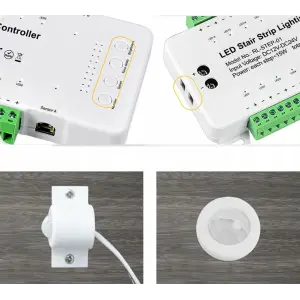 STEROWNIK SCHODOWY LED PIR KASKADOWY 16 STOPNI SCHODÓW 240W 12-24V CZUJNIK