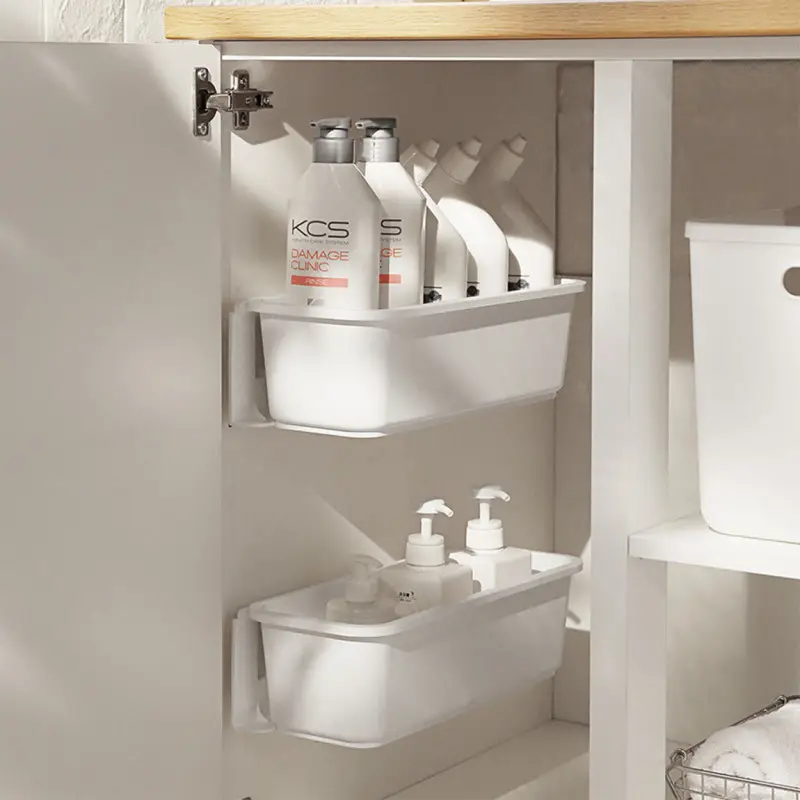 SZUFLADA WYSUWANA ORGANIZER PÓŁKA DO SZAFKI KUCHENNA POD ZLEW BIAŁY KOSZYK