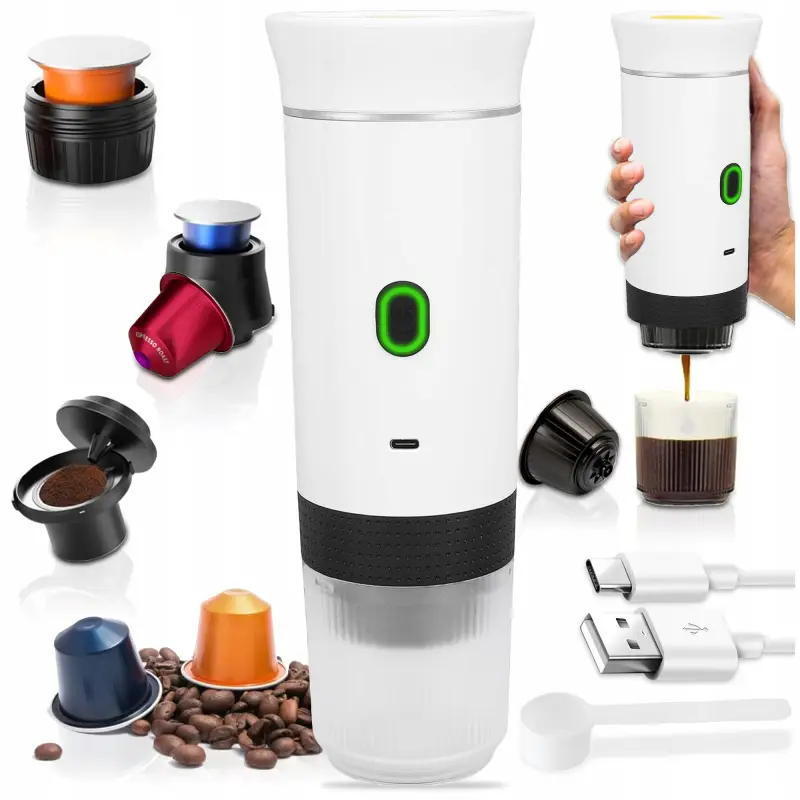 PRZENOŚNY EKSPRES DO KAWY TURYSTYCZNY CIŚNIENIOWY KAPSUŁKI NA DZIEŃ KOBIET