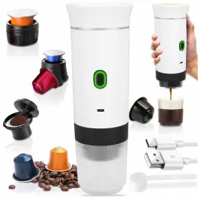 PRZENOŚNY EKSPRES DO KAWY TURYSTYCZNY CIŚNIENIOWY KAPSUŁKI NA DZIEŃ KOBIET