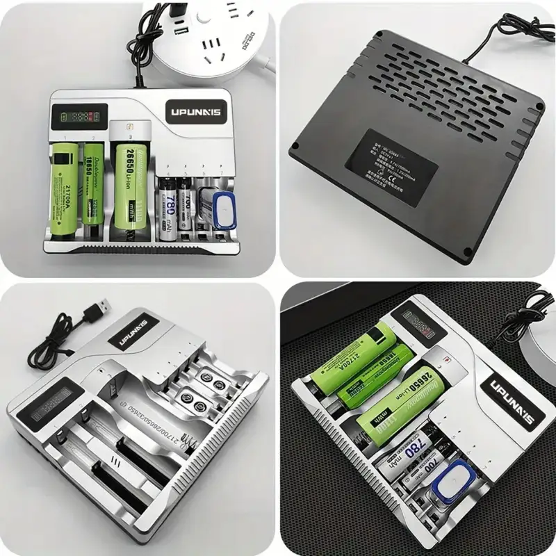 UNIWERSALNA SZYBKA ŁADOWARKA DO AKUMULATORKÓW BATERII 7 GNIAZD AAA USB