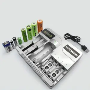 UNIWERSALNA SZYBKA ŁADOWARKA DO AKUMULATORKÓW BATERII 7 GNIAZD AAA USB