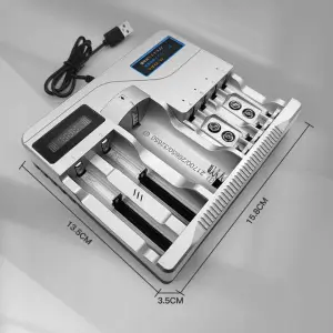 UNIWERSALNA SZYBKA ŁADOWARKA DO AKUMULATORKÓW BATERII 7 GNIAZD AAA USB