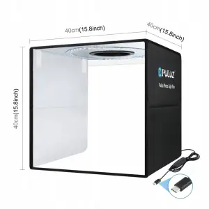 NAMIOT BEZCIENIOWY SKŁADANY STÓŁ 40x40 CM USB PANEL LED 24W 12 KOLORÓW TŁA