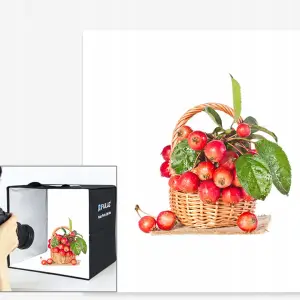 NAMIOT BEZCIENIOWY SKŁADANY STÓŁ 40x40 CM USB PANEL LED 24W 12 KOLORÓW TŁA