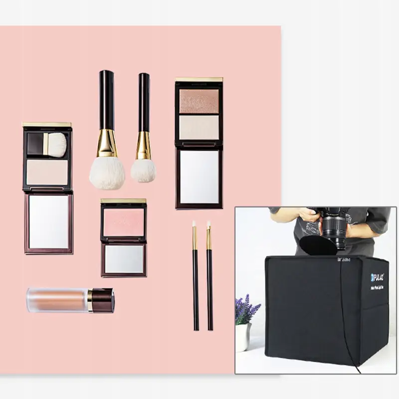 NAMIOT BEZCIENIOWY SKŁADANY STÓŁ 40x40 CM USB PANEL LED 24W 12 KOLORÓW TŁA