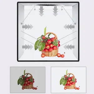 NAMIOT BEZCIENIOWY SKŁADANY STÓŁ 40x40 CM USB PANEL LED 24W 12 KOLORÓW TŁA