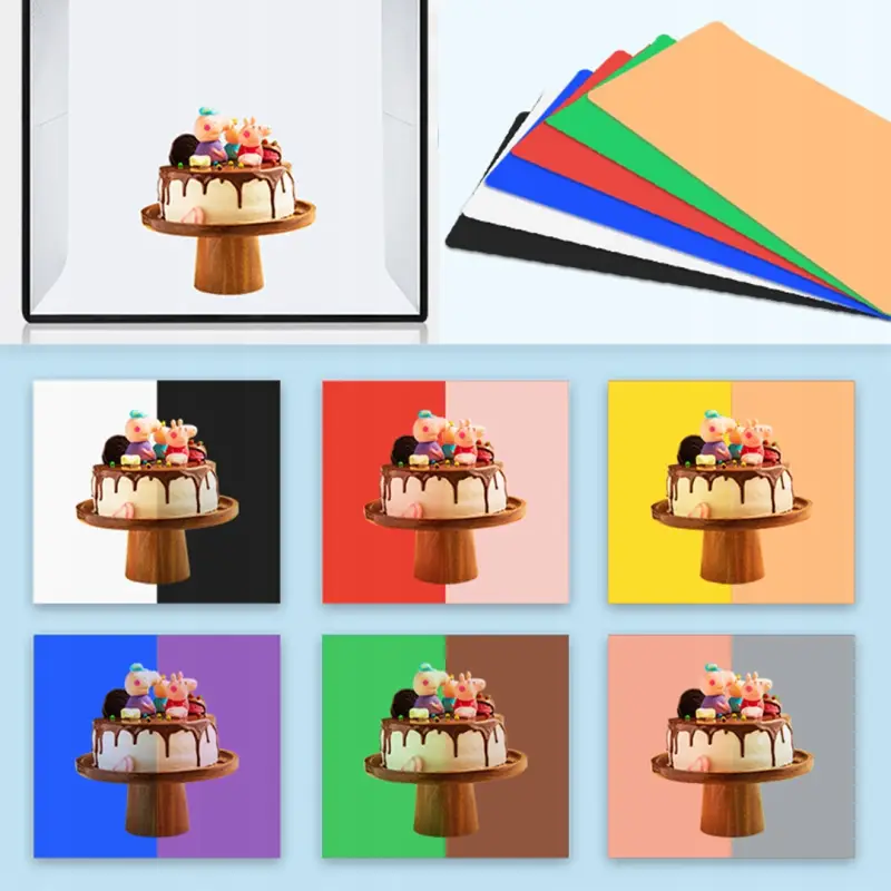 NAMIOT BEZCIENIOWY SKŁADANY STÓŁ 40x40 CM USB PANEL LED 24W 12 KOLORÓW TŁA