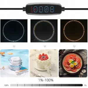 NAMIOT BEZCIENIOWY SKŁADANY STÓŁ 40x40 CM USB PANEL LED 24W 12 KOLORÓW TŁA