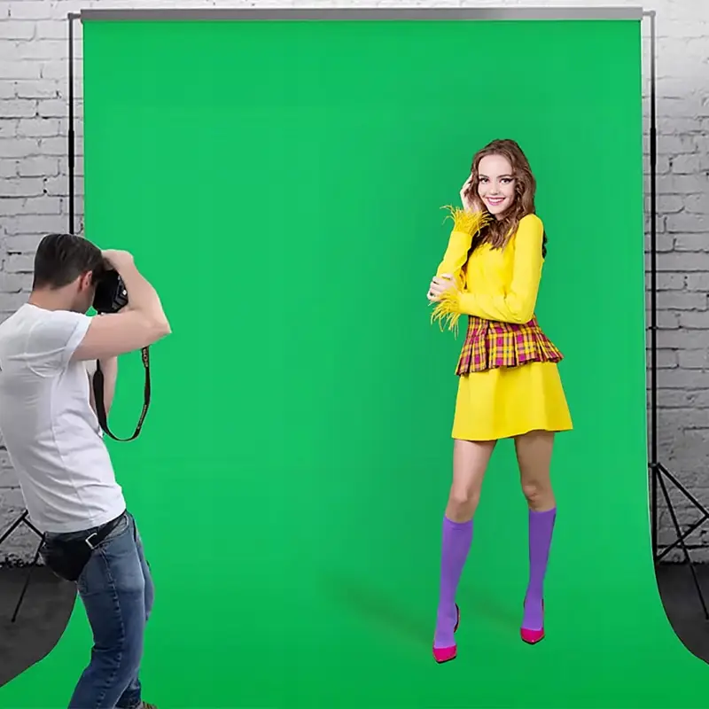 GREEN SCREEN ZIELONE TŁO MATERIAŁOWE 3x2m FOTOGRAFICZNE NIEWIDZIALNY EKRAN