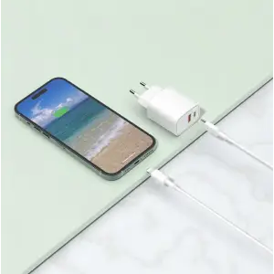 ŁADOWARKA + KABEL 3W1 USB-C IPHONE 1,2M BIAŁA KOSTKA SZYBKA SIECIOWA ZESTAW