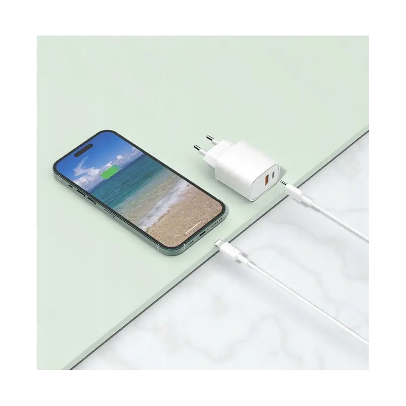 ŁADOWARKA + KABEL 3W1 USB-C IPHONE 1,2M BIAŁA KOSTKA SZYBKA SIECIOWA ZESTAW