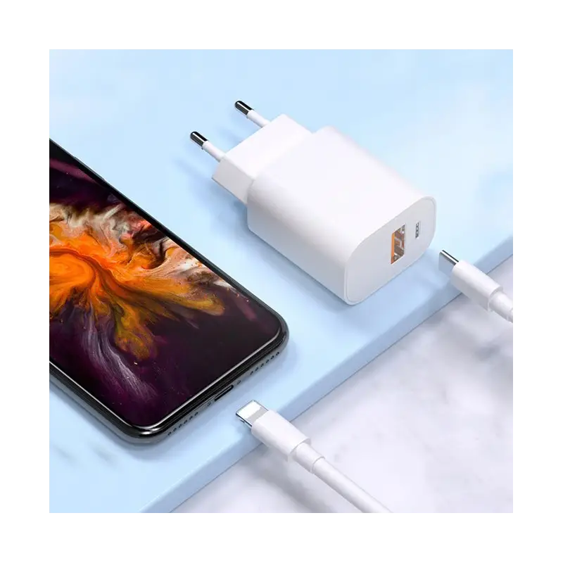 ŁADOWARKA + KABEL 3W1 USB-C IPHONE 1,2M BIAŁA KOSTKA SZYBKA SIECIOWA ZESTAW