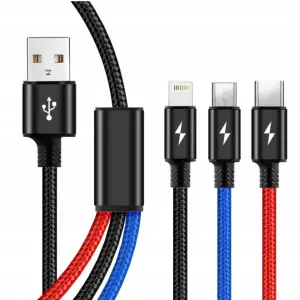 ŁADOWARKA + KABEL 3W1 USB-C IPHONE 1,2M BIAŁA KOSTKA SZYBKA SIECIOWA ZESTAW