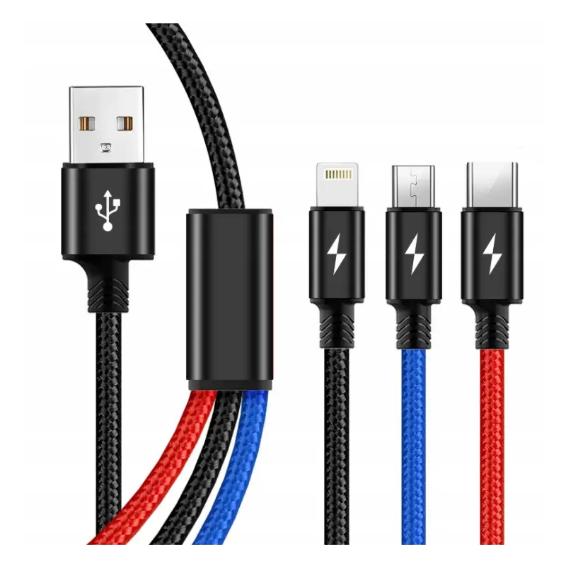 ŁADOWARKA + KABEL 3W1 USB-C IPHONE 1,2M BIAŁA KOSTKA SZYBKA SIECIOWA ZESTAW