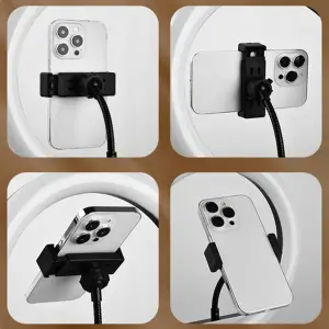 LAMPA LED STATYW PIERŚCIENIOWA RING STUDYJNA PILOT + UCHWYT 220 CM ZESTAW