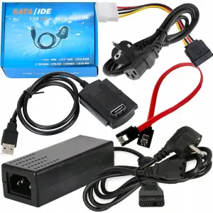 UNIWERSALNY ADAPTER USB DYSKÓW IDE 3,5'' 2,5'' SATA ATA ZASILACZ 2A