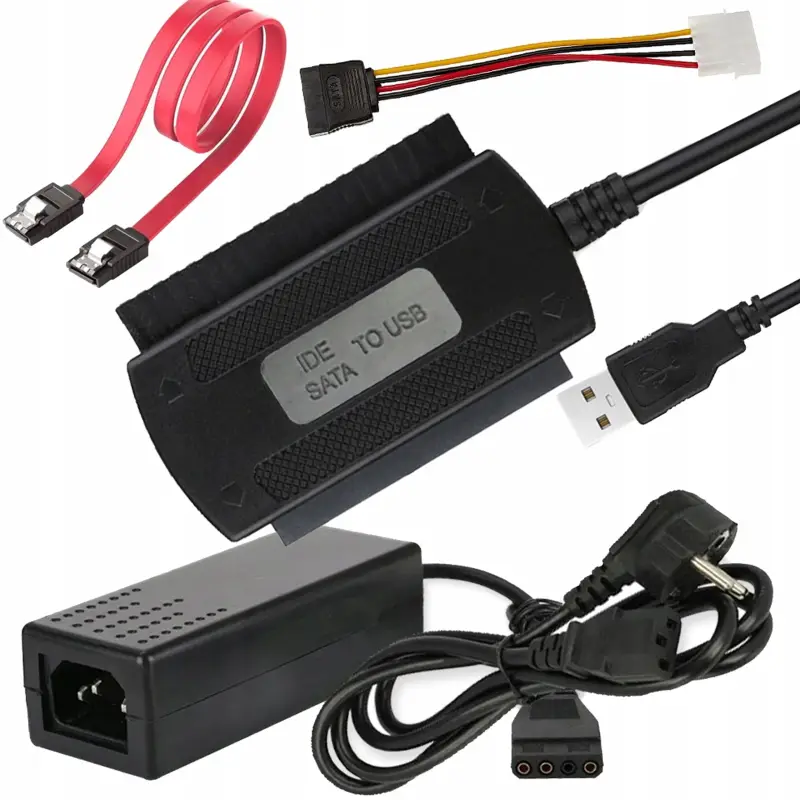 UNIWERSALNY ADAPTER USB DYSKÓW IDE 3,5'' 2,5'' SATA ATA ZASILACZ 2A