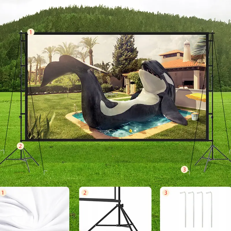 EKRAN PROJEKCYJNY ZE STATYWEM PRZENOŚNY DO RZUTNIKA PROJEKTORA 96" CALI