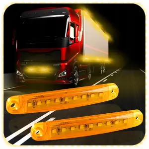 ZESTAW LAMPA OBRYSOWA LED OBRYSÓWKA 12 24V POMARAŃCZOWA DIODY 10 SZT