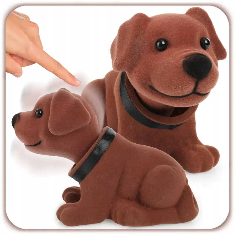 PIES Z KIWAJĄCĄ GŁOWĄ FIGURKA RETRO PSA JAMNIKA GADŻET PRL Z LAT 80 90 18CM