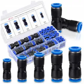 SZYBKOZŁĄCZKI ZŁĄCZKA PNEUMATYCZNA PROSTA WTYKOWA ŁĄCZNIK ZESTAW 60SZT 4-12