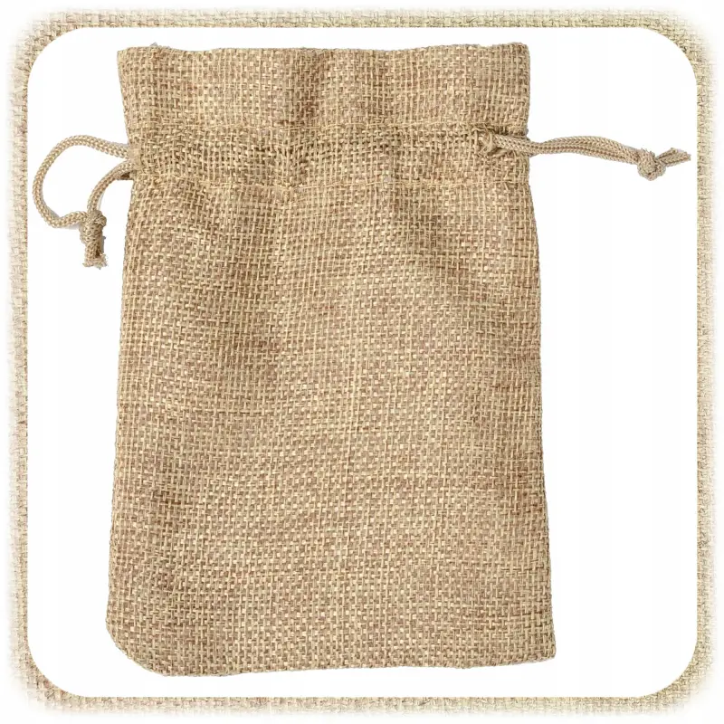 WORECZKI LNIANE ZE SZNURKIEM 10x12cm Z LNU JUTOWE ZIOŁA PODZIĘKOWANIA 10SZT