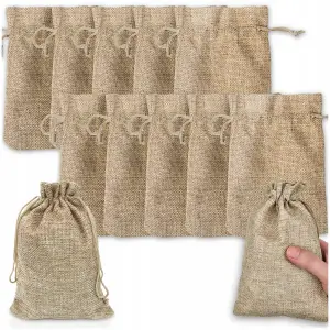 WORECZKI JUTOWE ZE SZNURKIEM 13x18cm Z JUTY LNIANE ZIOŁA PREZENTY ECO 10SZT