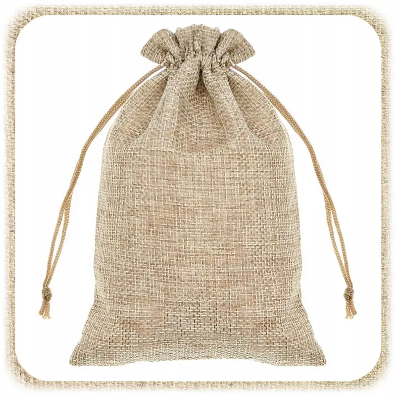 WORECZKI JUTOWE ZE SZNURKIEM 13x18cm Z JUTY LNIANE ZIOŁA PREZENTY ECO 10SZT