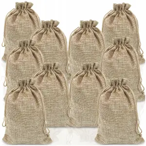WORECZKI JUTOWE ZE SZNURKIEM 13x18cm Z JUTY LNIANE ZIOŁA PREZENTY ECO 10SZT