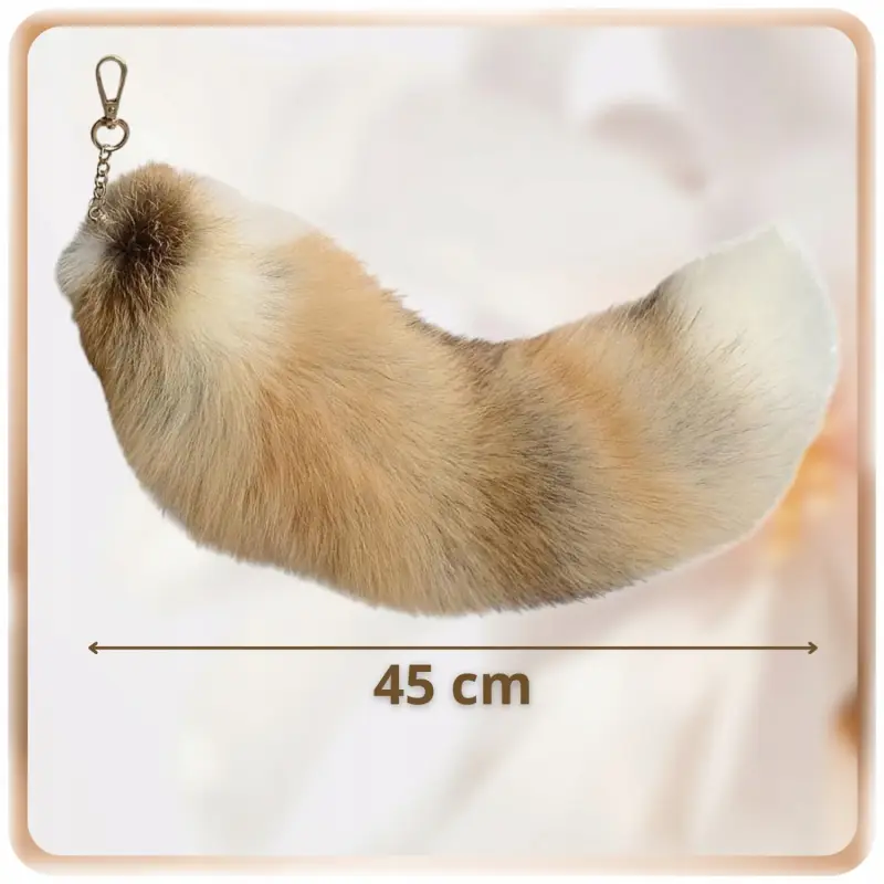 BRELOK ZAWIESZKA PUCHATY OGON BRELOCZEK WILK LIS FUTRZAK OZDOBA KLUCZY 45cm