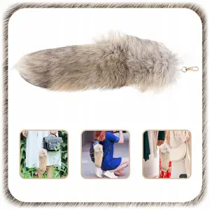 BRELOK ZAWIESZKA PUCHATY OGON BRELOCZEK WILK LIS FUTRZAK OZDOBA KLUCZY 45cm