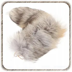 BRELOK ZAWIESZKA PUCHATY OGON BRELOCZEK WILK LIS FUTRZAK OZDOBA KLUCZY 45cm