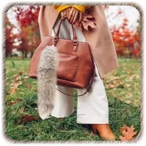 BRELOK ZAWIESZKA PUCHATY OGON BRELOCZEK WILK LIS FUTRZAK OZDOBA KLUCZY 45cm