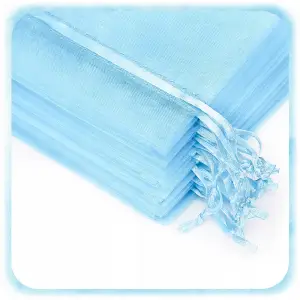 WORECZKI Z ORGANZY KOMUNIA CHRZEST PODZIĘKOWANIA TOREBKI BŁĘKITNE 100 SZT