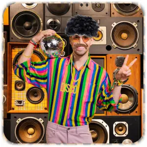 ZESTAW PRZEBRANIE RETRO DISCO LATA 70 80 90 NA IMPREZĘ HALLOWEEN AKCESORIA