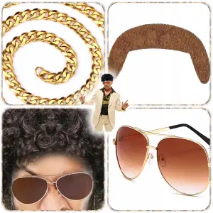 ZESTAW PRZEBRANIE RETRO DISCO LATA 70 80 90 NA IMPREZĘ HALLOWEEN AKCESORIA