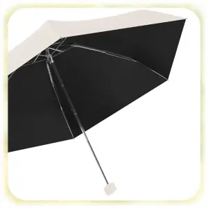 MINI SKŁADANY PARASOL MANUALNY KIESZONKOWY KOMPAKTOWY MAŁY ETUI BEŻOWY