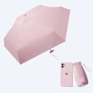 MINI SKŁADANY PARASOL MANUALNY KIESZONKOWY KOMPAKTOWY ETUI RÓŻOWY