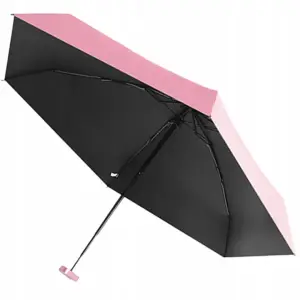 MINI SKŁADANY PARASOL MANUALNY KIESZONKOWY KOMPAKTOWY ETUI RÓŻOWY
