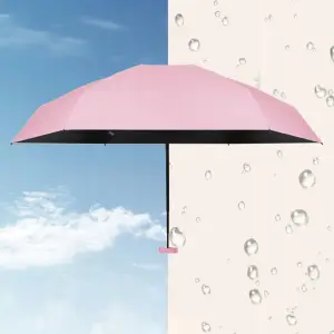 MINI SKŁADANY PARASOL MANUALNY KIESZONKOWY KOMPAKTOWY ETUI RÓŻOWY