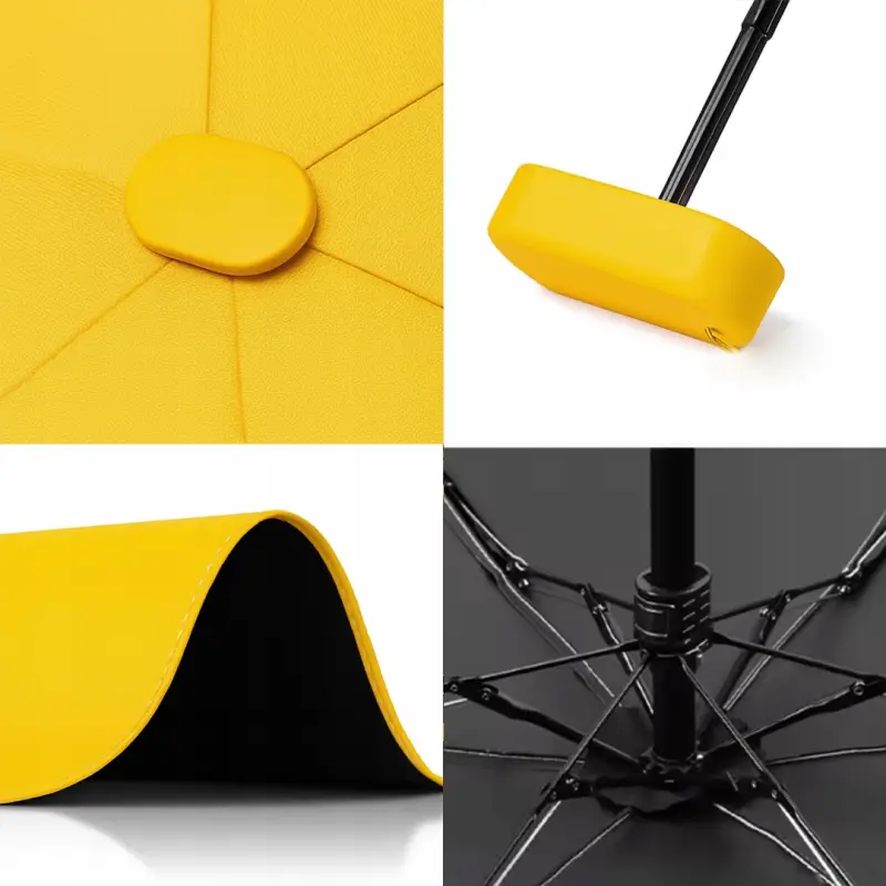 MINI SKŁADANY PARASOL MANUALNY KIESZONKOWY KOMPAKTOWY ETUI ŻÓŁTY