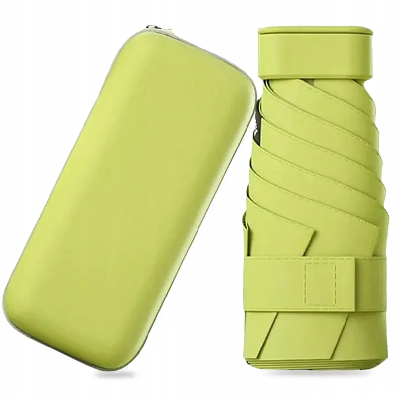MINI SKŁADANY PARASOL MANUALNY KIESZONKOWY KOMPAKTOWY ETUI ZIELONY