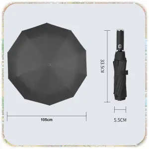 PARASOLKA SKŁADANA DUŻY ELEGANCKI MOCNY + PODŚWIETLENIE LED CZARNY